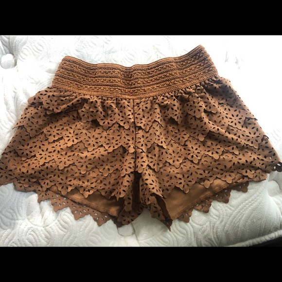 American Rag Pants - American Rag, Cognac Colored, Suede(like) Shorts